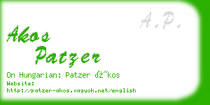 akos patzer business card